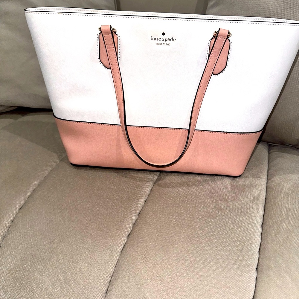 Kate spade white/pink tote